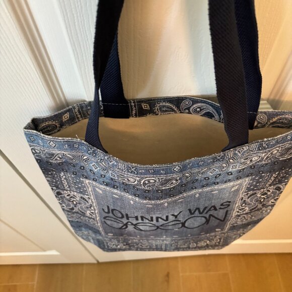 Rare Johnny Was Workshop Bag Sasson Denim Exterior Paisley Bag - Picture 9 of 12